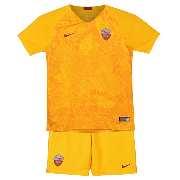 Trikot As Roma Ausweich Kinder 2018-19 Gelb Fussballtrikots Günstig